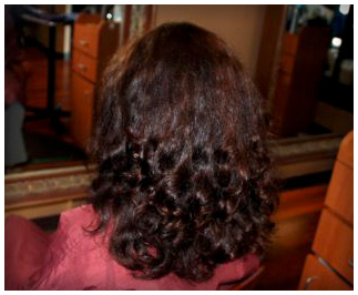 Brazilian Blowout before at LL Hair Studio salon in Houston, TX 77095